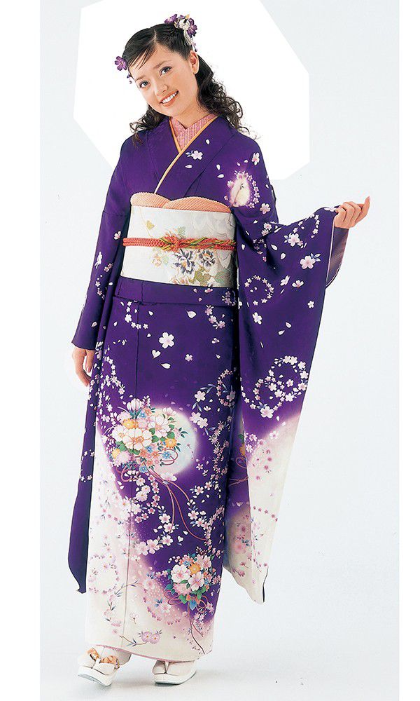 京友禅（正絹）紫色1