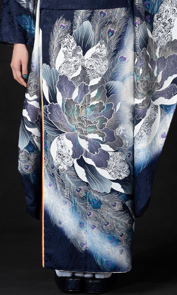 紺地に百花の王 桂由美