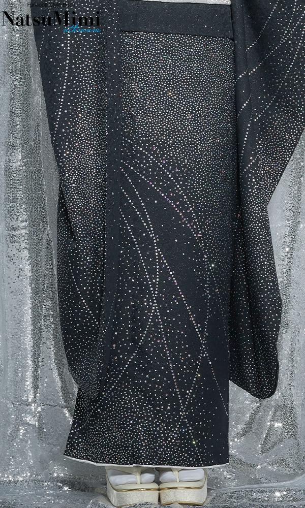 なつみみ 黒キラキラ振袖