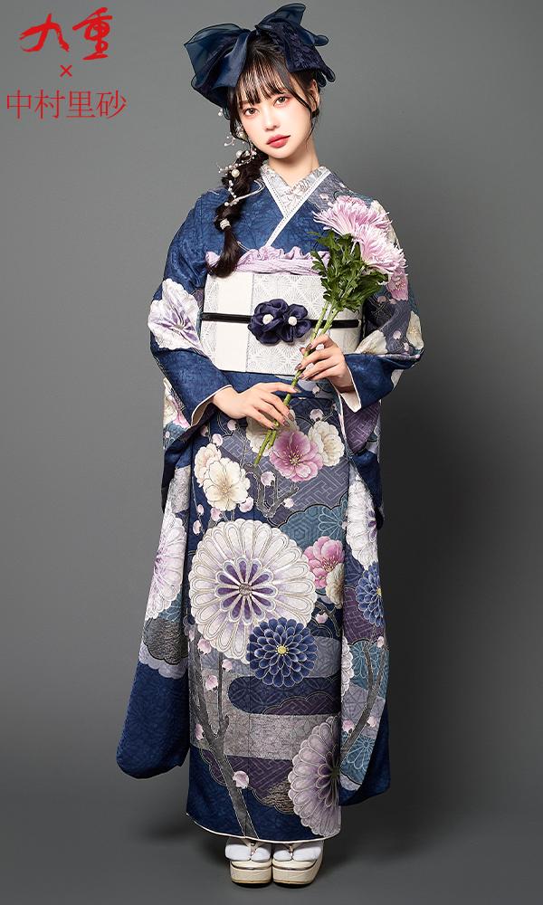 九重×中村里砂紺地振袖