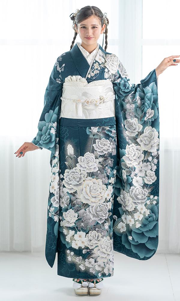 エメラルドカラーに銀薔薇
