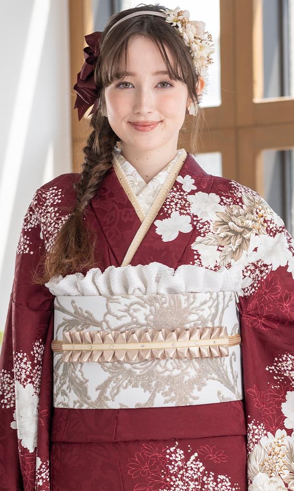 ボルドーワインに白花