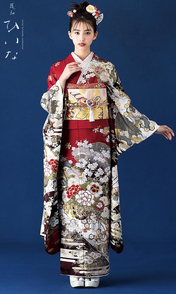 花車に牡丹・四季の花紋様