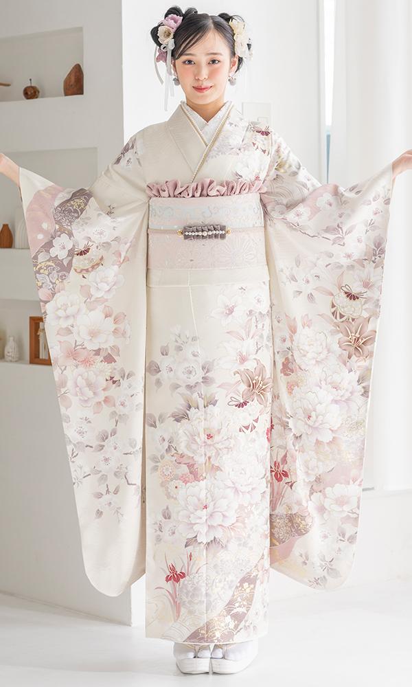 ホワイト×ピンクの花舞