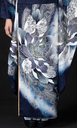 紺地に百花の王 桂由美