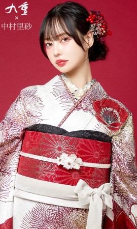 九重×中村里砂白赤振袖