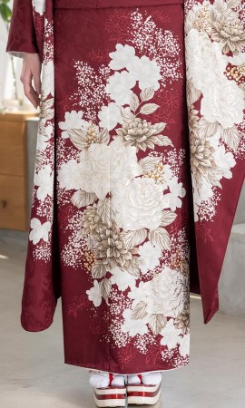 ボルドーワインに白花