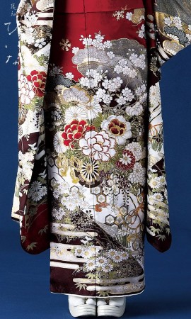 花車に牡丹・四季の花紋様