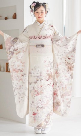 ホワイト×ピンクの花舞