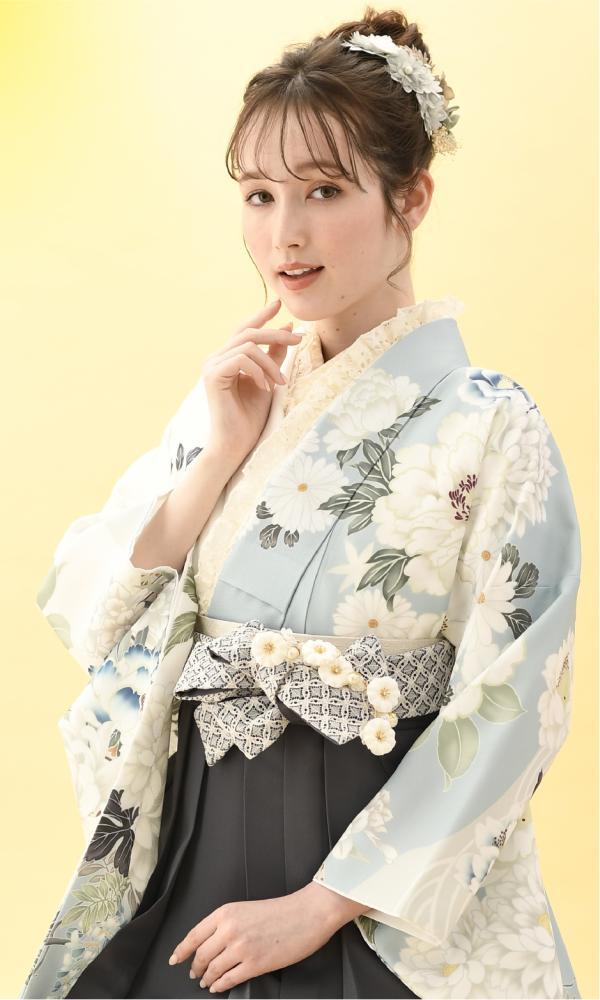 白ミント染分けの花舞＆袴