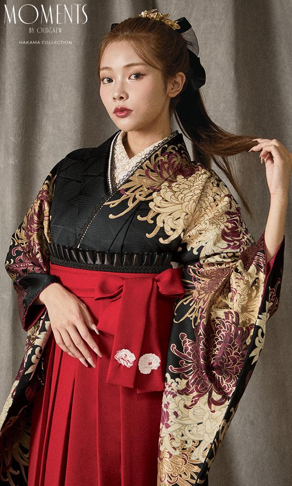 黒地に金彩の乱菊＆袴