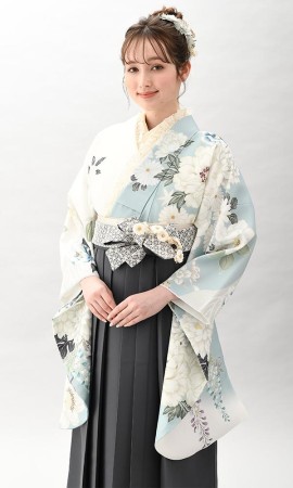 白ミント染分けの花舞＆袴