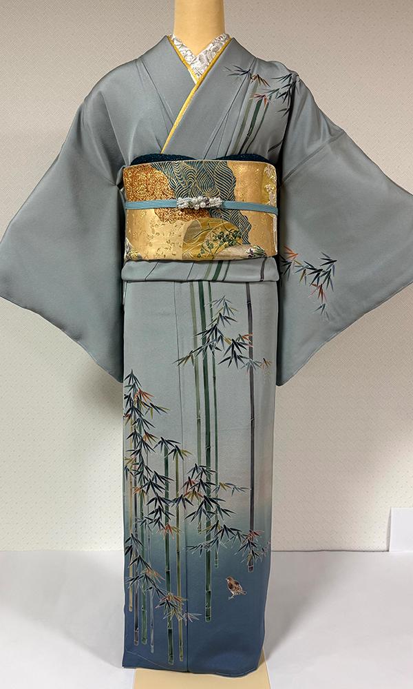 竹に雀 作家もの訪問着