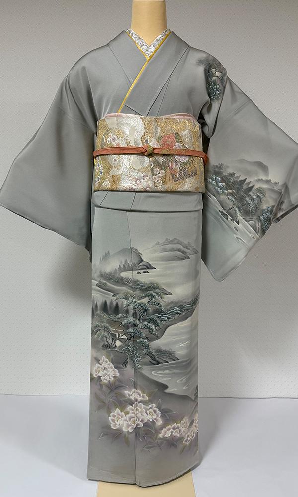 天橋立 手描訪問着