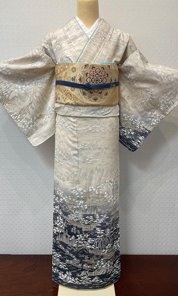 墨絵調　刺繍訪問着