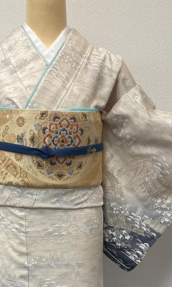 墨絵調　刺繍訪問着