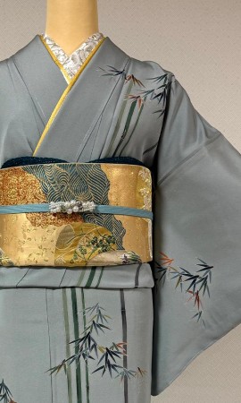 竹に雀 作家もの訪問着