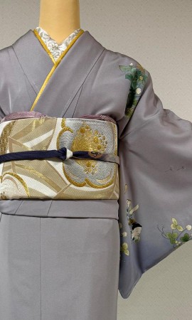 白クローバーと童 訪問着
