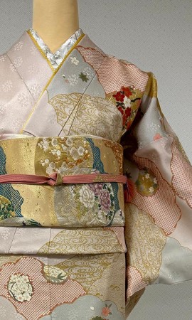 金彩扇面 訪問着