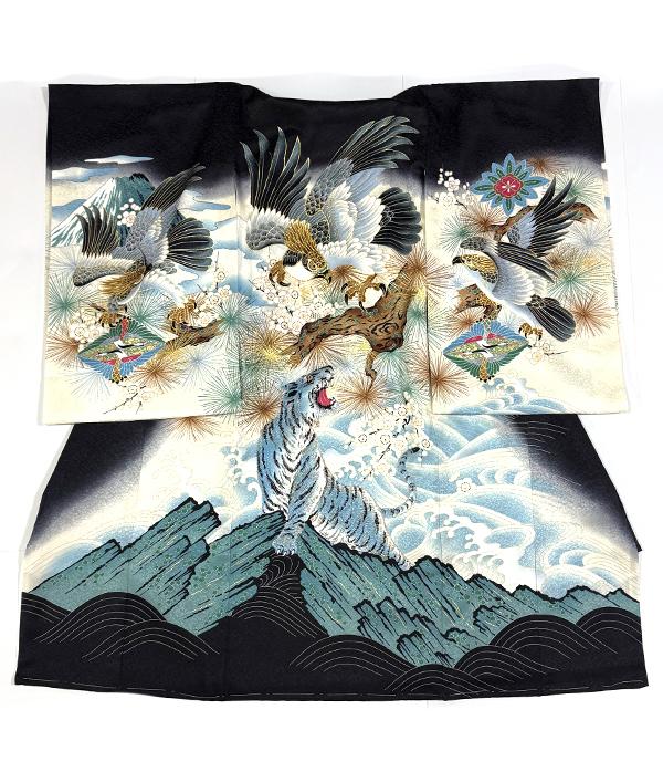 青海波に鷹と虎/祝着