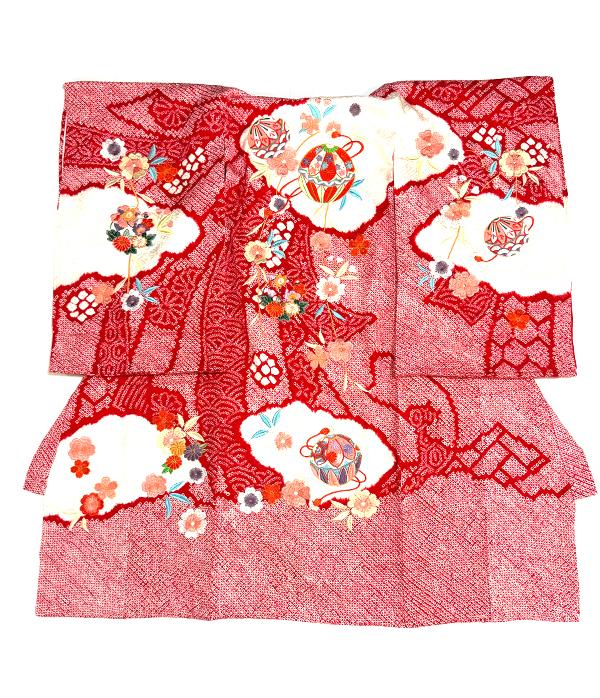 赤総絞りに毬と薬玉/祝着