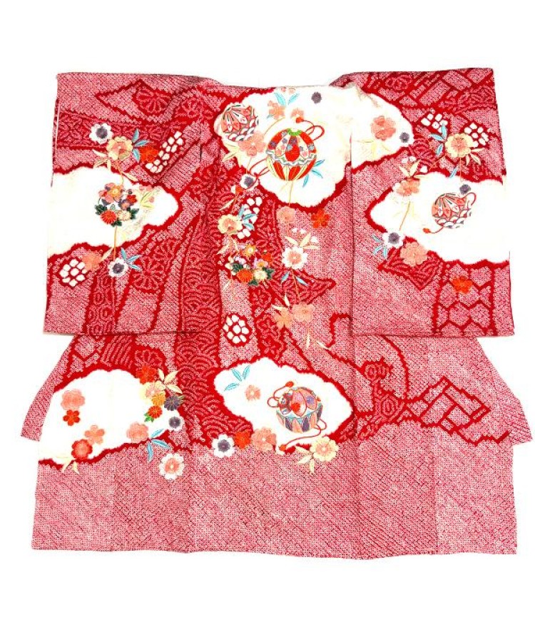 赤総絞りに毬と薬玉/祝着